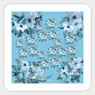 Blue pastel floral #4 Sticker